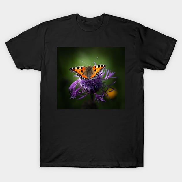 Butterfly pollinates Flowers. T-Shirt by tedsox